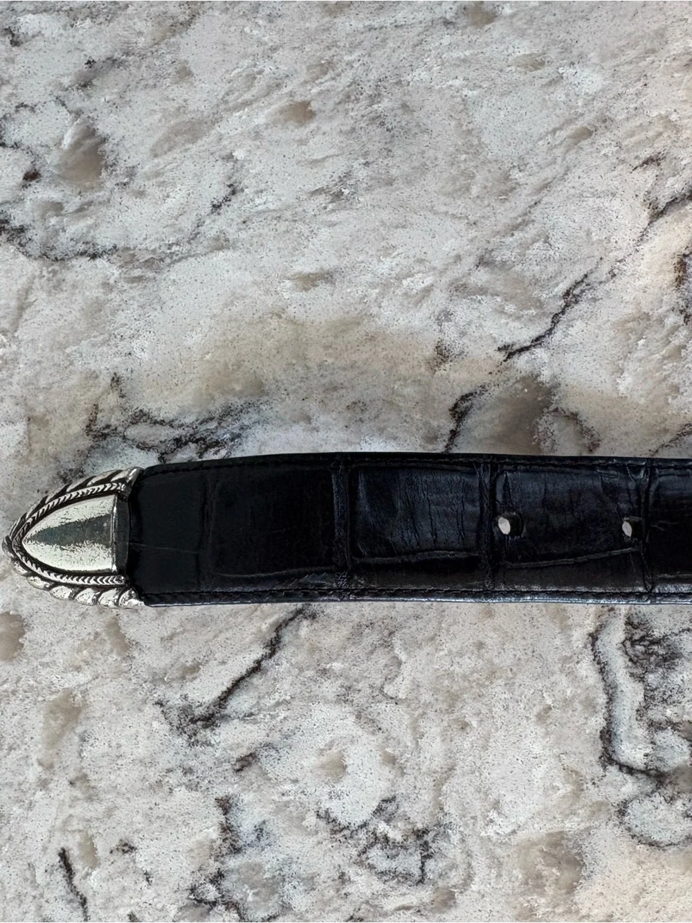 Vintage Brighton Black Leather Accent Belt